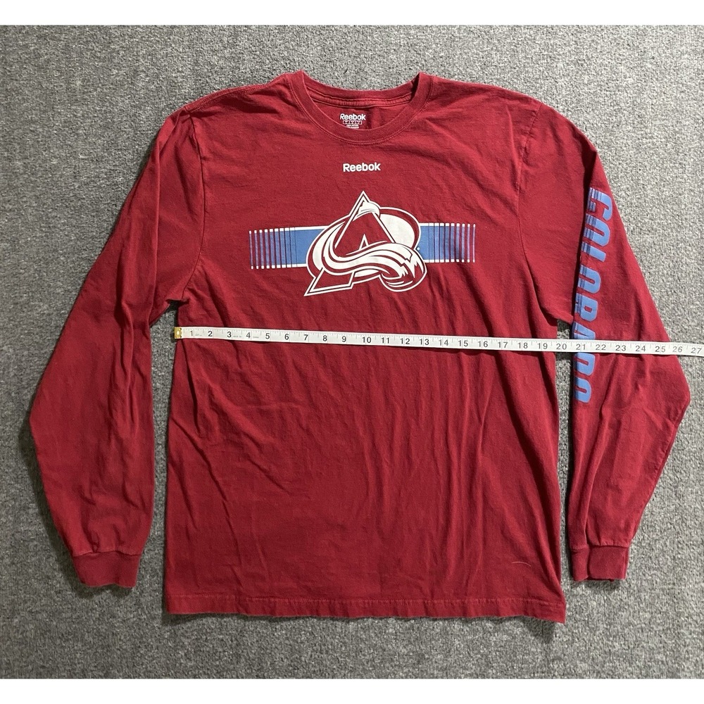 Reebok Colorado Avalanche Men Long Sleeve T-Shirt Crew Neck Red Size L RN119208 - Picture 4 of 8